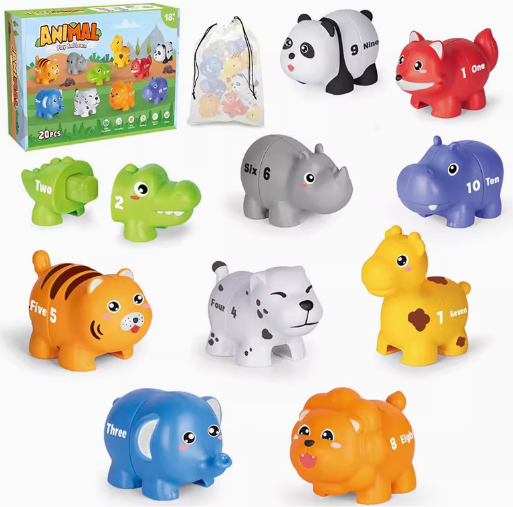 美国益智玩具 动物农场儿童早教幼儿园蒙特梭利数学互动游戏教具